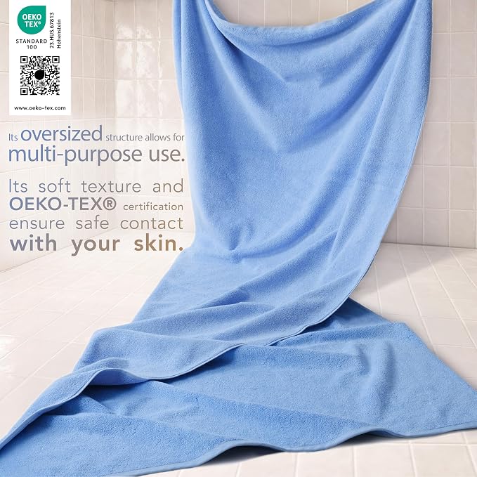 Cotton Paradise, 100% Cotton 40x80 Oversized Bath Sheet, Extra Large Turkish - Image 3