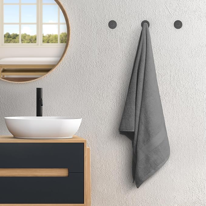 Avalon Towels Grey Bath Towels Set of 4 pcs, 100% Cotton Towel Absorbent and - Image 4
