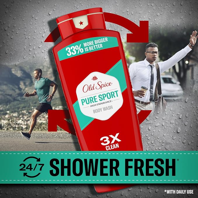 Old Spice Refreshing Body Wash for Men, High Endurance, 3X Defense, 24/7 Shower - Image 3