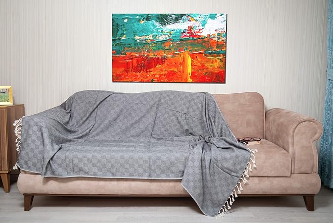 Bersuse 100% Cotton Milas XL Throw Blanket - Image 2