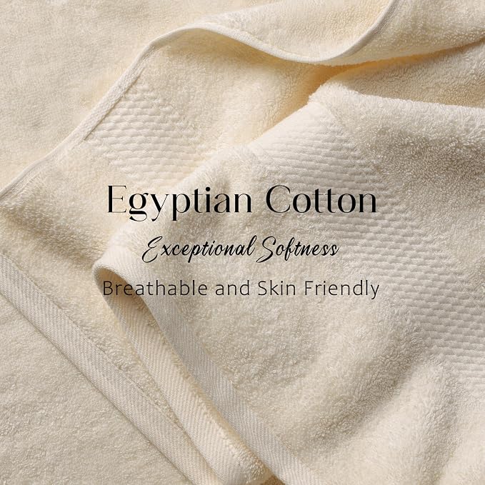SUPERIOR Egyptian Cotton Pile Bath Towel Set of 2, Ultra Soft Luxury Towels - Image 5