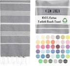 Cacala Lightweight and Thin Turkish Beach Towel 100% Cotton Sand-Free and by Cacala