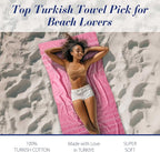 Cacala Lightweight and Thin Turkish Beach Towel 100% Cotton Sand-Free and - Image 3