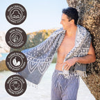 FESHKA Sand Proof Turkish Beach Towel – Oversized, Quick Dry & Lightweight - Image 4