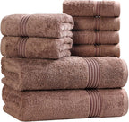 Superior Egyptian Cotton 8-Piece Towel Set, Guest Bath Decor Essentials - Image 2