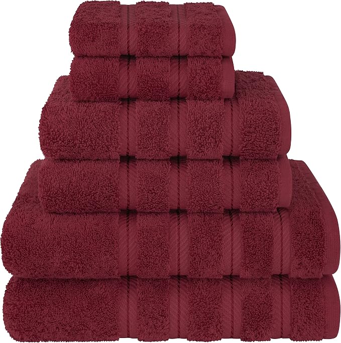 American Soft Linen Luxury 6 Piece Towel Set, 2 Bath Towels 2 Hand Towel 2 by AmericanSoftLinen