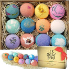 LifeAround2Angels Bath Bombs Gift Set 12 USA made Fizzies, Shea & Coco Butter by Lifearound2angels