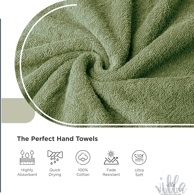 100% Cotton Bath Towel Set of 18-4 Bath Towels, 6 Hand Towels, 8 Wash Cloths - Image 4