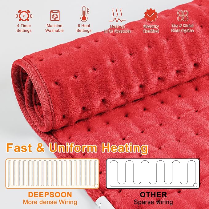 Deepsoon Heating Pad, Electric Heating Pads - Image 5