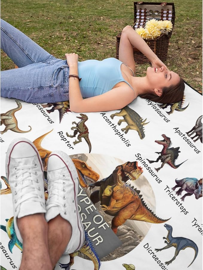Dinosaur Flannel Fleece Blanket Throw Couch Microfiber Soft Cozy Lightweight - Image 7