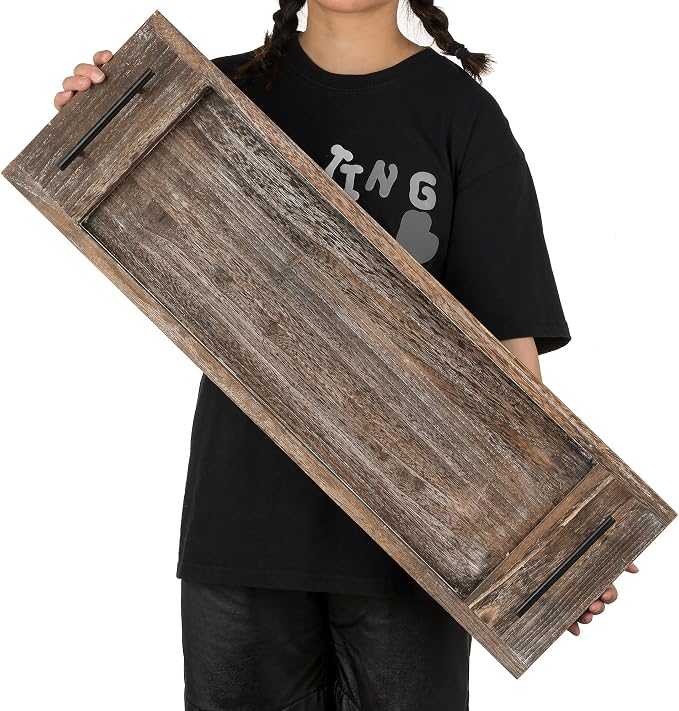 Hanobe Bathtub Tray Bath Caddy: Wood Tub Trays Table Extra Large Rustic Bathtub - Image 5