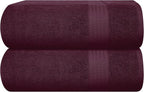 GLAMBURG Premium Cotton Oversized 2 Pack Bath Sheet 35x70-100% Pure Cotton by GLAMBURG