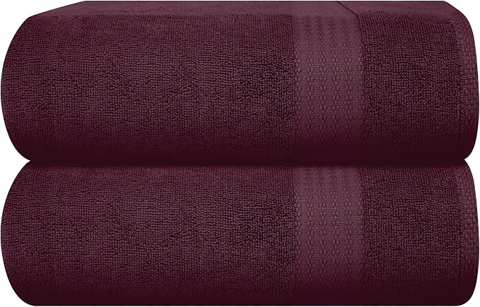 GLAMBURG Premium Cotton Oversized 2 Pack Bath Sheet 35x70-100% Pure Cotton by GLAMBURG