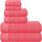 Ultra Soft 6 Pack Cotton Towel Set, Contains 2 Bath Towels 28x55 inch, 2 Hand by Unknown