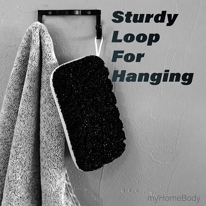 myHomeBody Extra Exfoliating Body Scrubber, Bath Sponge - Image 5