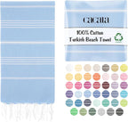 Cacala Lightweight and Thin Turkish Beach Towel 100% Cotton Sand-Free and by Cacala