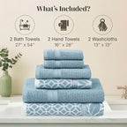 Modern Threads Botanical Vine 6-Piece 100% Cotton Towel Set – Reversible Yarn - Image 3