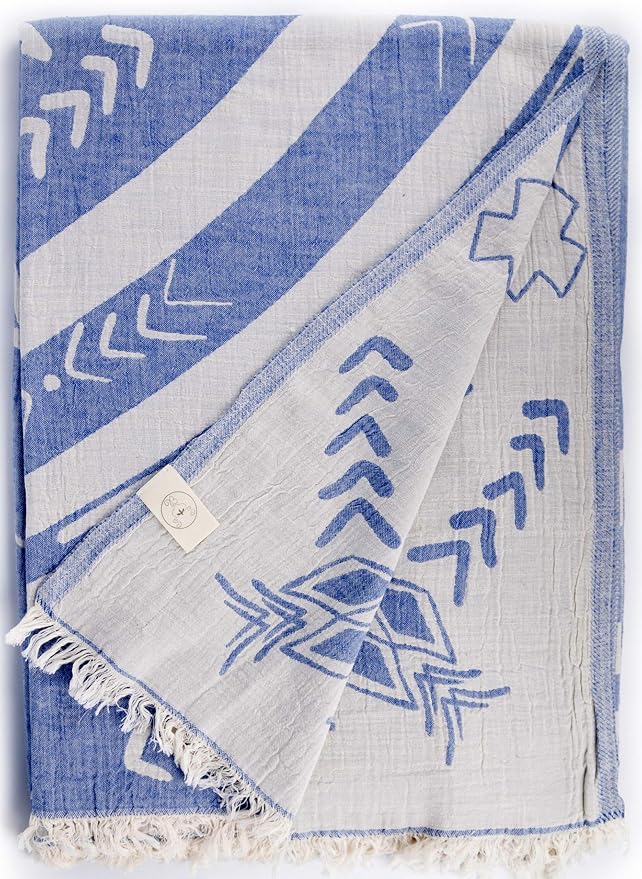 Bersuse 100% Cotton Kona XL Throw Blanket Turkish Towel Beach Blanket by Bersuse