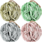 Loofah Sponge Pack of 4, Deep Cleansing Body Scrubber by GoWorth