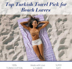 Cacala Lightweight and Thin Turkish Beach Towel 100% Cotton Sand-Free and - Image 3