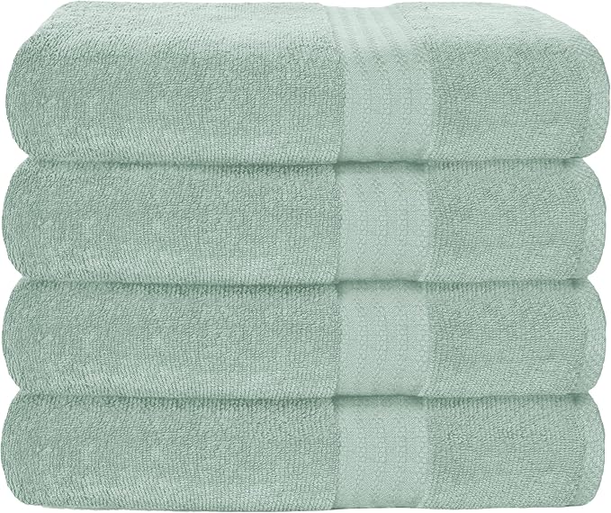 GLAMBURG Premium Cotton 4 Pack Bath Towel Set by GLAMBURG