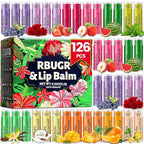 RBUGR 126 Pcs Lip Balm Bulk- 12-Flavored Natural Organic Moisturizing Lip Balm by RBUGR