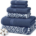 Modern Threads Botanical Vine 6-Piece 100% Cotton Towel Set – Reversible Yarn by ModernThreads