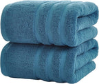 Bath Towels 2 Pack, 30 x 60 Inches, Large 100% Cotton Towels, Comfortable by Velqora
