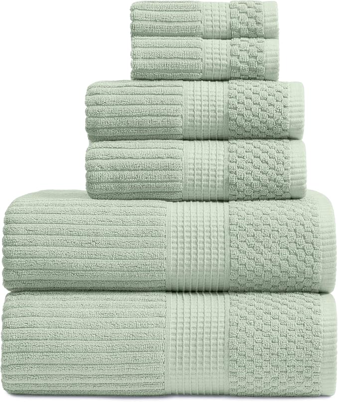 Springtree Home 100% Cotton Bath Towel Set | 6 Piece Set | Absorbent & by SpringtreeHome