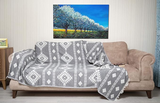Bersuse 100% Cotton Belize XL Throw Blanket Turkish Towel Beach Blanket - Image 2
