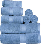 SUPERIOR Egyptian Cotton Pile 8 Piece Towel Set, Includes 2 Bath, 2 Hand - Image 4