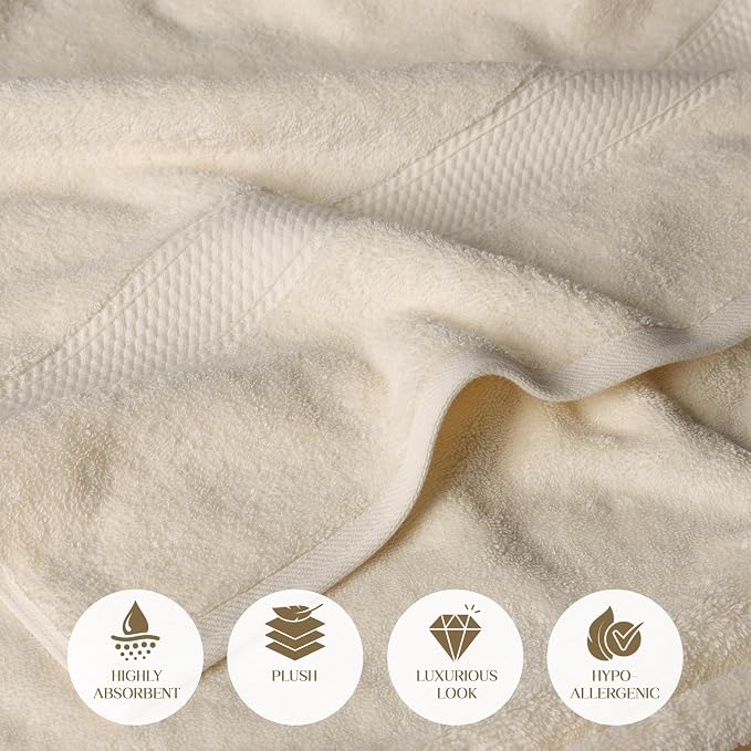 SUPERIOR Egyptian Cotton Pile Bath Towel Set of 2, Ultra Soft Luxury Towels - Image 7