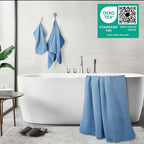 POLYTE 430 GSM Microfiber Quick Dry Lint Free Oversize Bath Towel Set, 6 Piece - Image 3