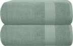 GLAMBURG Premium Cotton Oversized 2 Pack Bath Sheet 35x70-100% Pure Cotton by GLAMBURG