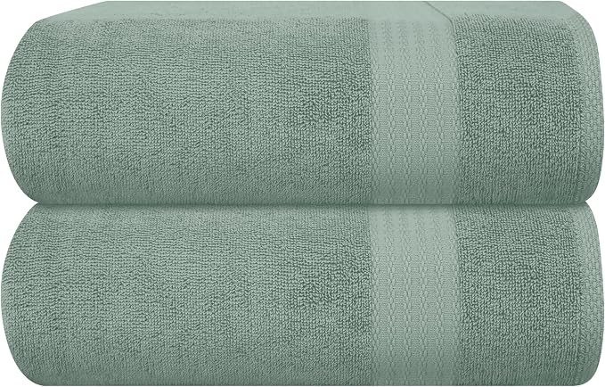 GLAMBURG Premium Cotton Oversized 2 Pack Bath Sheet 35x70-100% Pure Cotton by GLAMBURG