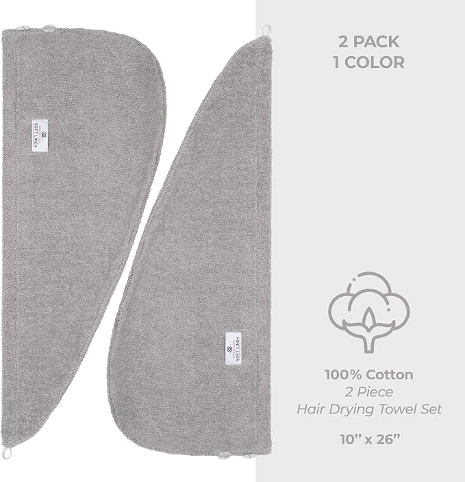 American Soft Linen 100% Cotton Hair Towels - Image 4
