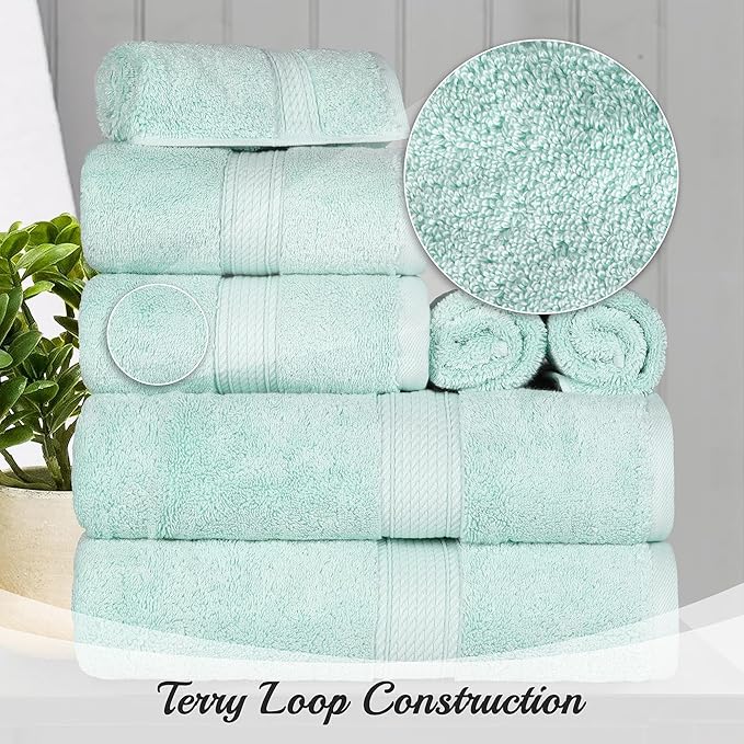 SUPERIOR Egyptian Cotton Pile 3 Piece Towel Set, Includes 1 Bath, 1 Hand - Image 3