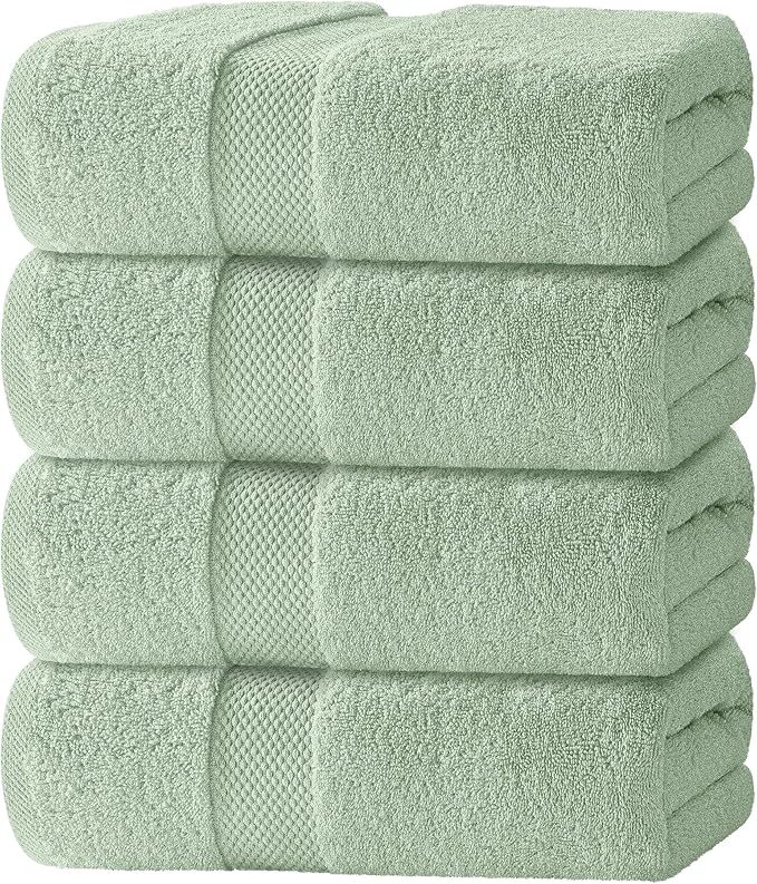 White Classic Luxury Bath Towels Set of 4 Large by WhiteClassic