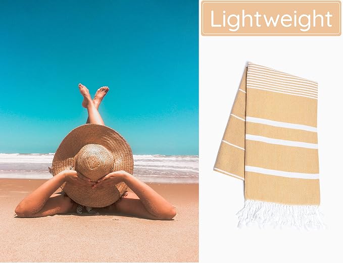 Premium Turkish Beach Towel – 100% Cotton, Quick Dry, Sand Free, Oversized - Image 6