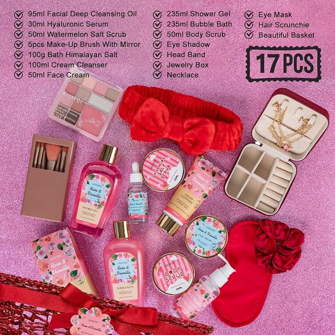 Bath and Body Gift Basket Set Mothers Day, Watermelon Body Scrub, Perfect Bath - Image 2