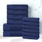 Superior Honeycomb 100% Cotton 500 GSM 12 Piece Bath Towel Set, 6 Washcloths - Image 2