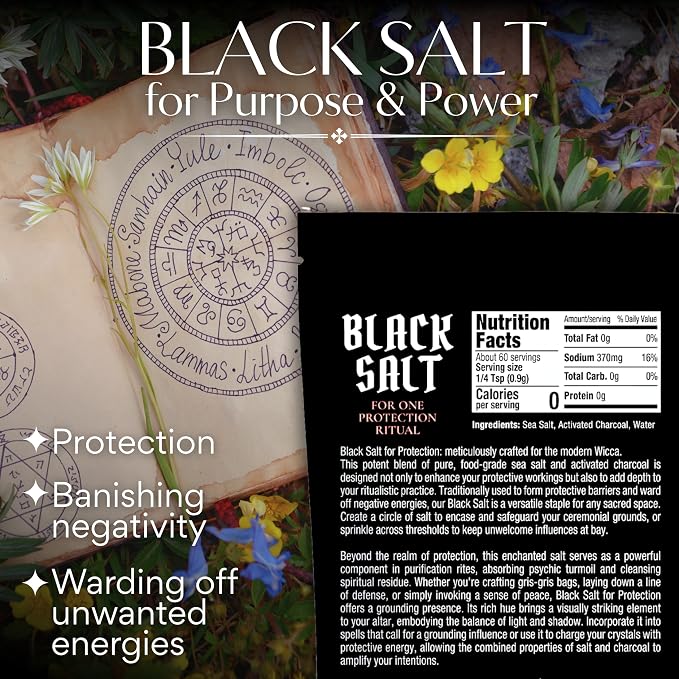 Black Salt for Protection Rituals & Wiccan Spells, Handcrafted Negative Energy - Image 3