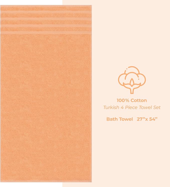 American Soft Linen Luxury 4 Piece Bath Towel Set, 600 GSM 100% Cotton Turkish - Image 4