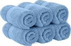 White Classic Luxury Light Blue Hand Towels - Image 3