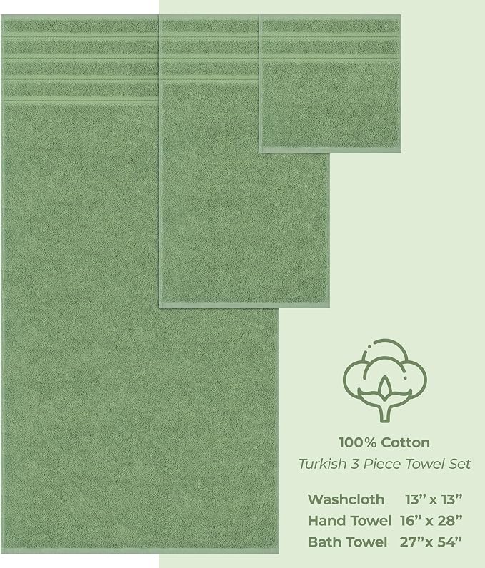 American Soft Linen Premium 3 Piece Towel Set, 1 Bath Towel 1 Hand Towel 1 - Image 4