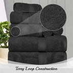 Superior Egyptian Cotton 8-Piece Solid Towel Set, Washcloths 13” x 13” - Image 5