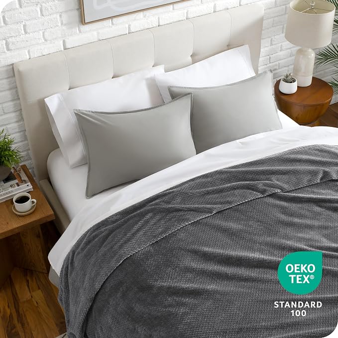 Bare Home Textured Fleece Blanket - Image 5