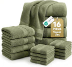 LANE LINEN Luxury Cotton Bath Towel Pack of 16 by LaneLinen