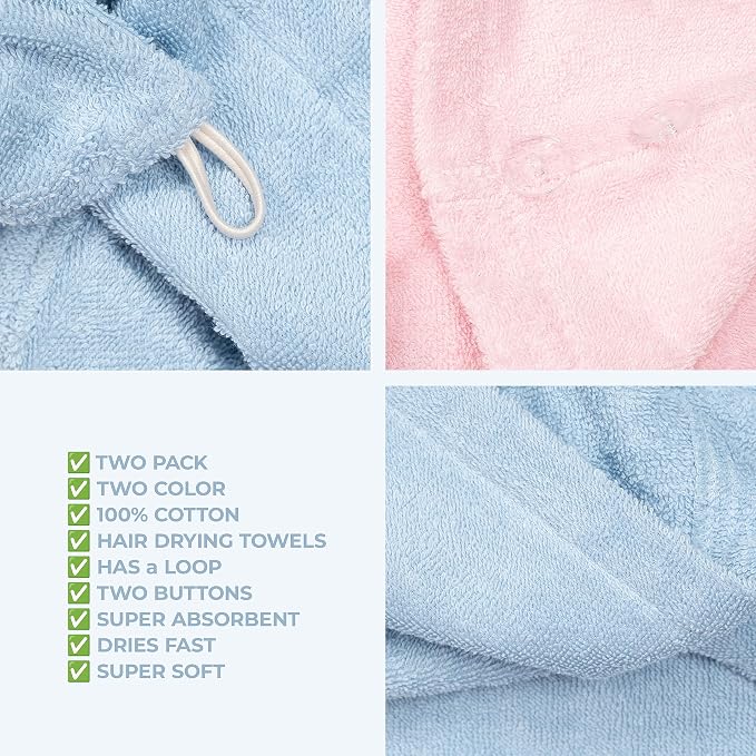 American Soft Linen 100% Cotton Hair Towels - Image 6