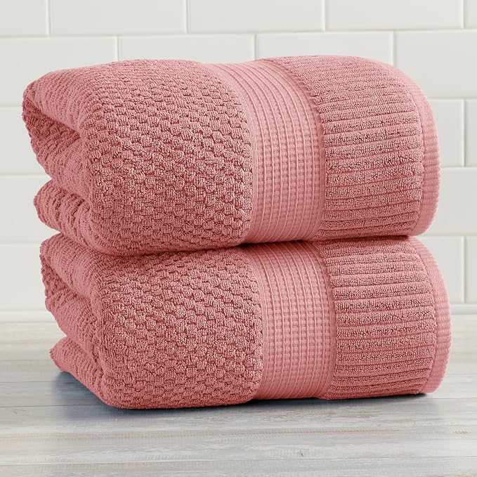 NY Loft 100% Cotton 2 Pack Bath Sheet Towel Set | Extra Large Oversize Bath - Image 9